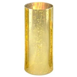 Glass Hurricane Candle Holder Shade Gold Flecked Chimney Tube, H-10" D-4" (Wholesale 24 PCS/Case)