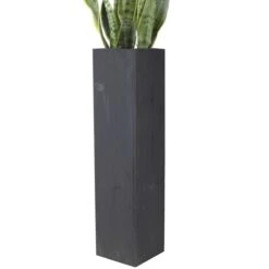 Tall Wood Square Planter Box With Metal Zinc Liner, 5" X 5" X 20" (Wholesale 6 PCS/Case)