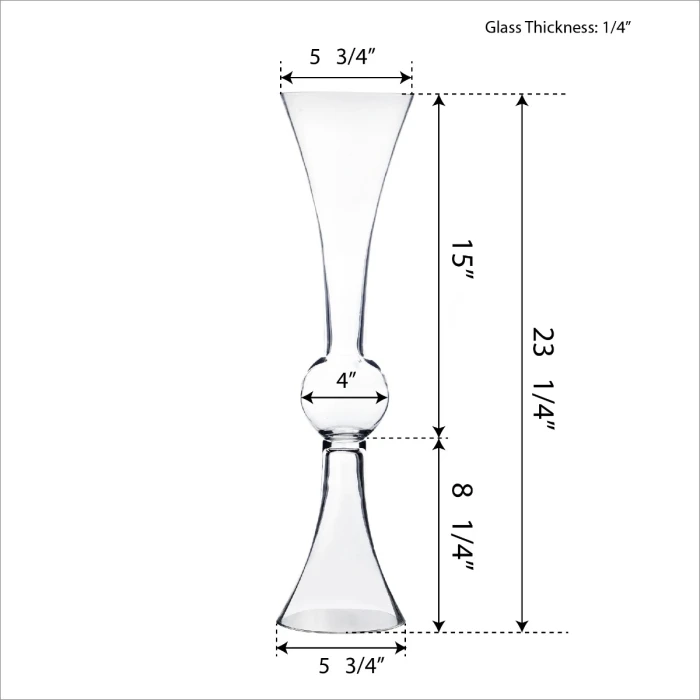 Reversible Glass Trumpet Clarinet Vase, H-24" D-6" (Wholesale 4 PCS/Case) - Image 2