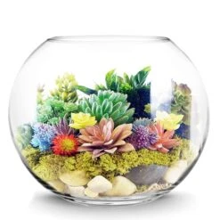 Glass Bubble Bowl, H-10.5" W-13.5" (Wholesale 2 PCS/Case)