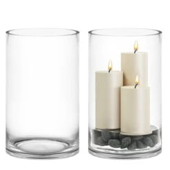 Glass Cylinder Vase, H-16" D-10" (Wholesale 2 PCS/Case)