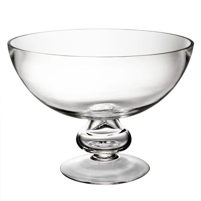 Glass Footed Decorative Bowl, H-8.5" D-12" (Wholesale 2 PCS/Case) - Image 3