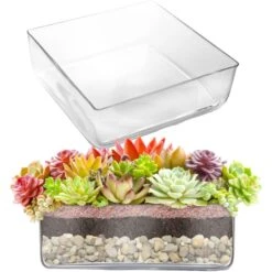Glass Square Vase, 12" X 12" X 4" (Wholesale 3 PCS/Case)