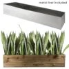 Wood Rectangle Planter Box With Metal Zinc Liner, 8" X 40" X 8" (Wholesale 2 PCS/Case)