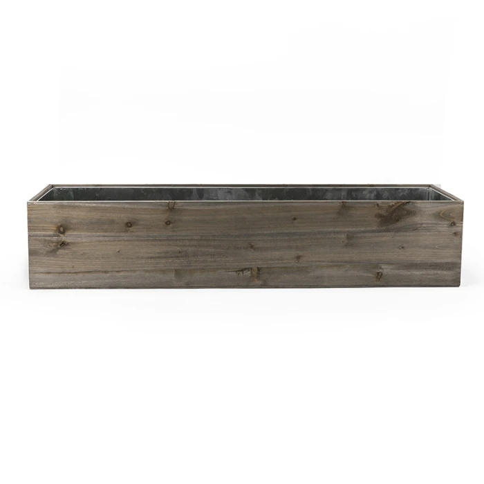 Wood Rectangle Planter Box With Metal Zinc Liner, 8" X 40" X 8" (Wholesale 2 PCS/Case) - Image 5