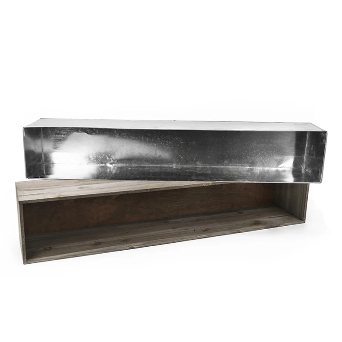 Wood Rectangle Planter Box With Metal Zinc Liner, 8" X 40" X 8" (Wholesale 2 PCS/Case) - Image 6