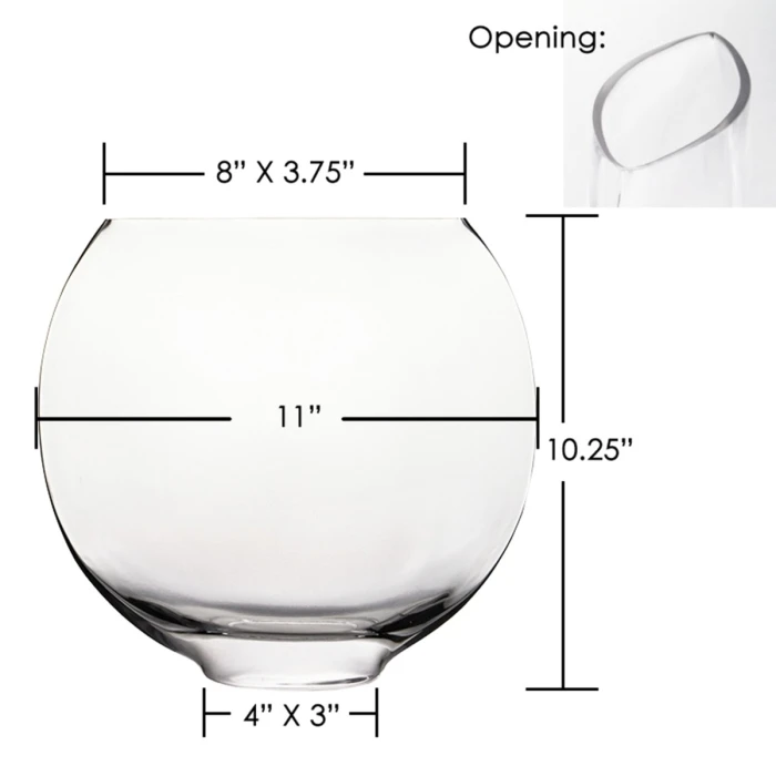 Glass Moon Shape Oval Vases Centerpieces, 4 Different Sizes To Choose - Image 6