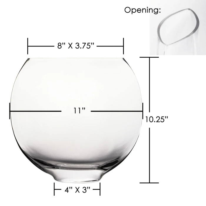 Glass Moon Shape Vase. H-10.25" Opening - 8" X 3.75" Oval Centerpieces - Image 2