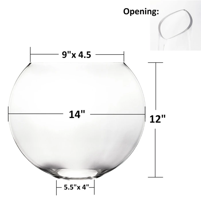 Glass Moon Shape Oval Vases Centerpieces, 4 Different Sizes To Choose - Image 7