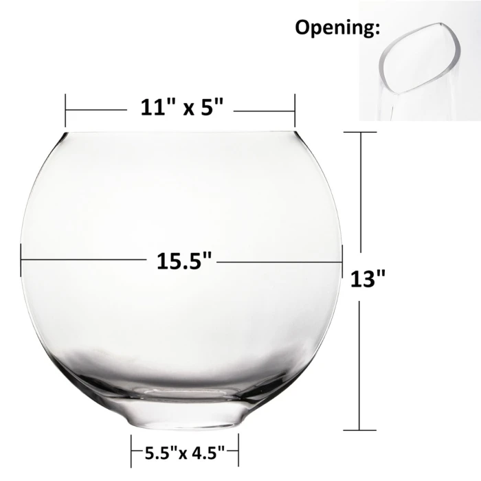 Glass Moon Shape Oval Vases Centerpieces, 4 Different Sizes To Choose - Image 8