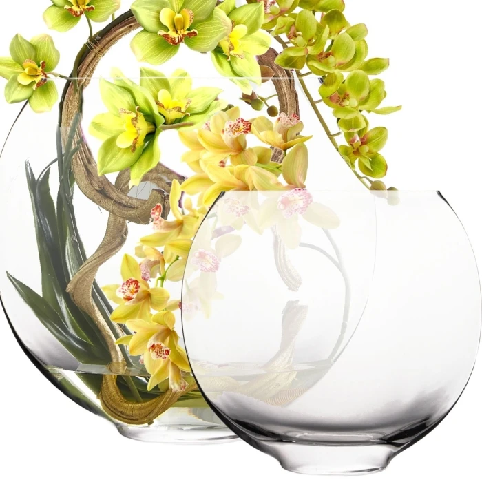 Glass Moon Shape Oval Vases Centerpieces, 4 Different Sizes To Choose - Image 4