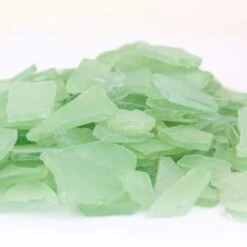 Frosted Light Green Flat Sea Glass Vase Filler, 1.5 Cups/LB (Wholesale 20 LBS/Case)