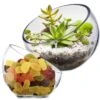 Glass Slant Cut Pod Terrarium Bowl, H-6.25" X 6.75", 9" X 10" (Wholesale 8 PCS/Case)