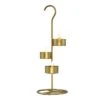 Metal Tea Light Candle Holder Stand H-11.75" D-4.25", Gold (Wholesale 12 PCS/Case)