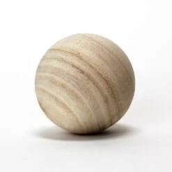 Natural Round Unfinished Wood Ball, D-3.5" (Wholesale 18 PCS/Case)