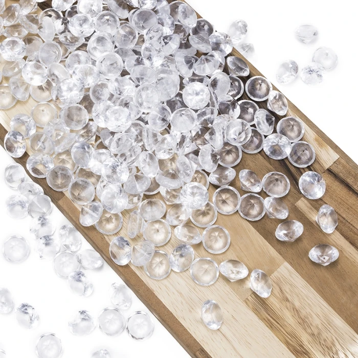 Clear Acrylic Diamonds Vase Filler, 0.75" (Wholesale 24 LBS/Case)
