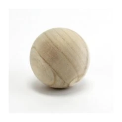Natural Round Unfinished Wood Ball, D-4" (Wholesale 12 PCS/Case)