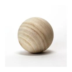Natural Round Unfinished Wood Ball, D-4.5" (Wholesale 12 PCS/Case)