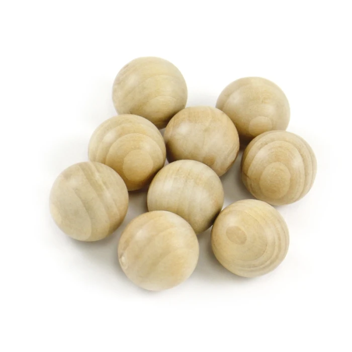 Natural Round Unfinished Wood Ball, D-1.25" (Wholesale Approx. 240 PCS/Case)