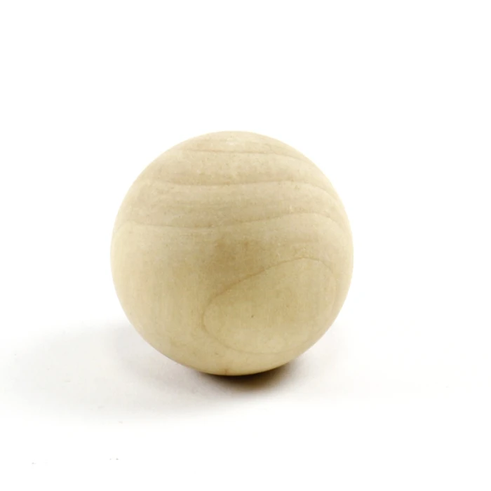 Natural Round Unfinished Wood Ball, D-2" (Wholesale Approx. 240 PCS/Case) - Image 2