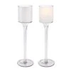 White Glass Long Stem Candle Holder, H-9" D-2" (Wholesale 72 PCS/Case)