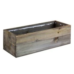 Natural Wood Rectangle Planter Box With Plastic Liner, 5" X 13" X 4" (Wholesale 12 PCS/Case)