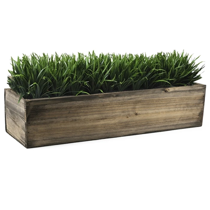 Wood Rectangle Planter Box With Metal Zinc Liner, 6" X 24" X 6" (Wholesale 4 PCS/Case) - Image 7