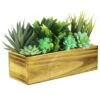 Unfinished Wood Rectangle Planter Box With Plastic Liner, 5" X 13" X 4" (Wholesale 12 PCS/Case)