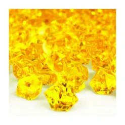 Yellow Acrylic Crushed Ice Rocks Vase Filler, 1" (Wholesale 24 LBS/Case)