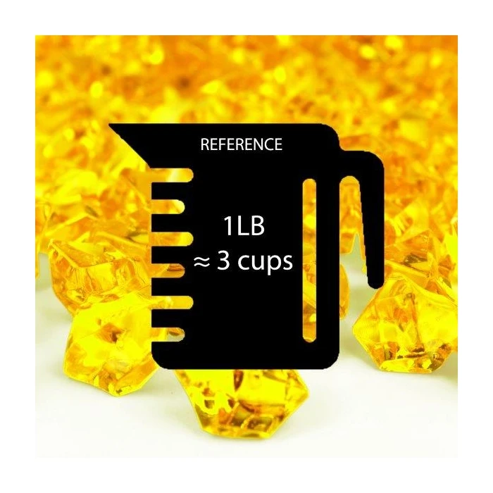 Yellow Acrylic Crushed Ice Rocks Vase Filler, 1" (Wholesale 24 LBS/Case) - Image 2