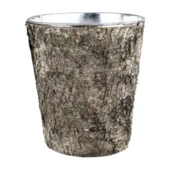Natural Birch Wood Wrapped Tapered Cylinder, H-9" D-8" (Wholesale 12 PCS/Case)