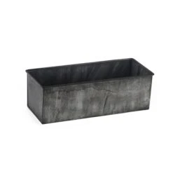 Iron Grey Finish Zinc Metal Rectangle Planter Box, 5" X 12" X 4" (Wholesale 6 PCS/Case)