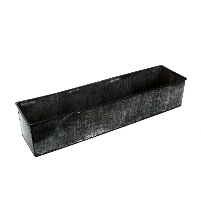 Iron Grey Finish Zinc Metal Rectangle Planter Box, 5" X 20" X 4" (Wholesale 4 PCS/Case) - Image 3