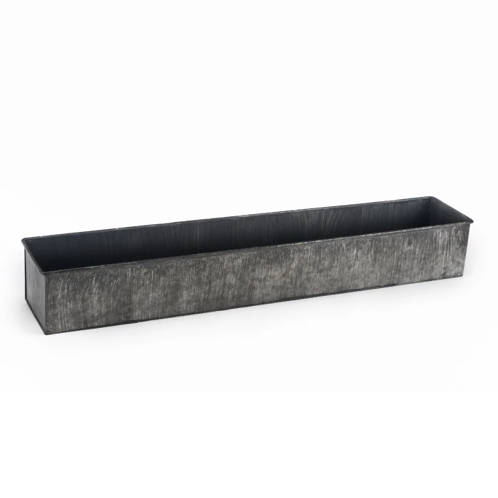 Iron Grey Finish Zinc Metal Rectangle Planter Box, 5" X 28" X 4" (Wholesale 4 PCS/Case)